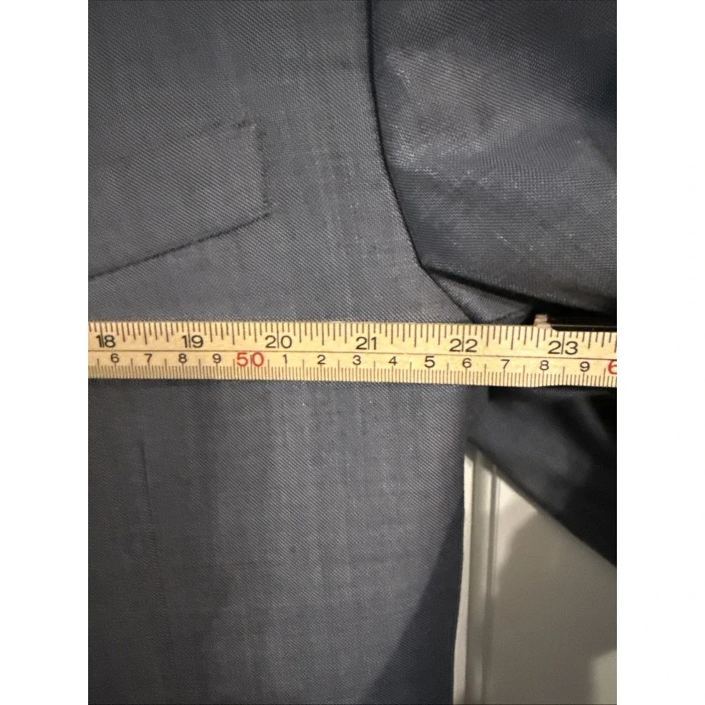 Jos A Bank Traveler Blazer Mens 44R 100% Wool‎ Slim Fit Travel Blue Woven Jacket
